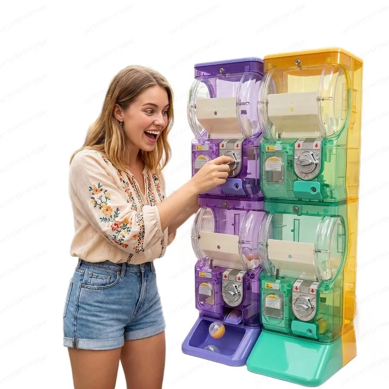Arcade Vending & Laundry Revenue - Transparent White Two Tier Gashapon Machine,