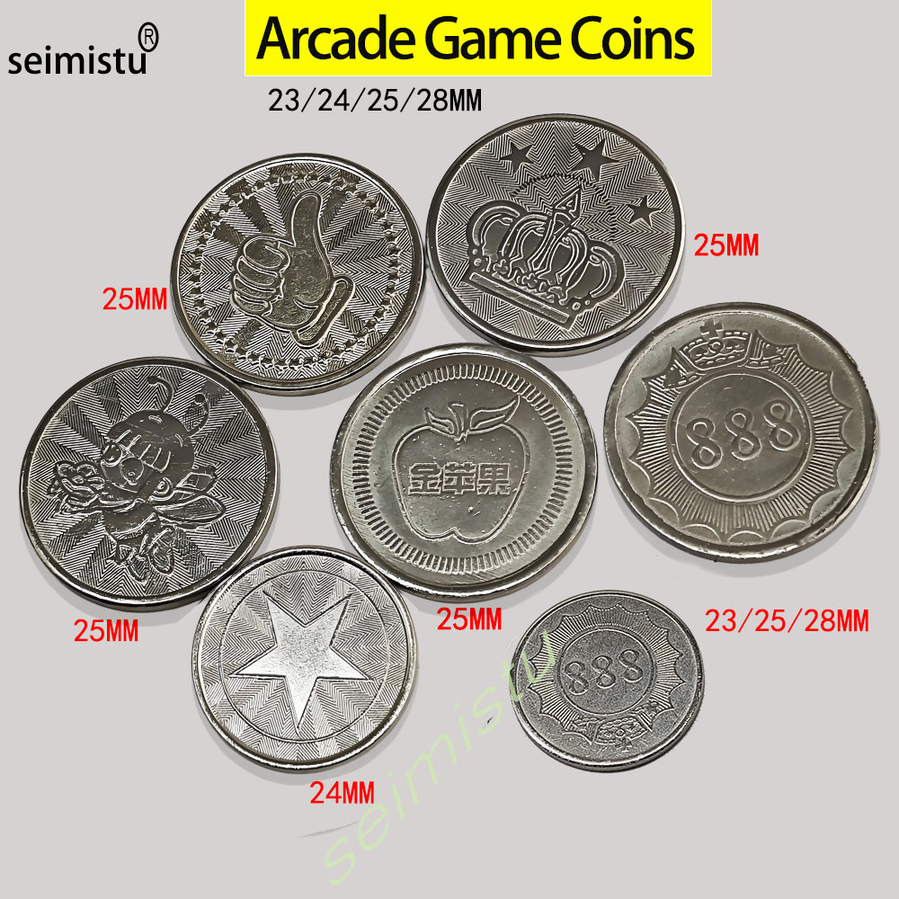 Arcade Vending Machines - 100pcs Stainless Steel 23/24/25mm Tokens Crown