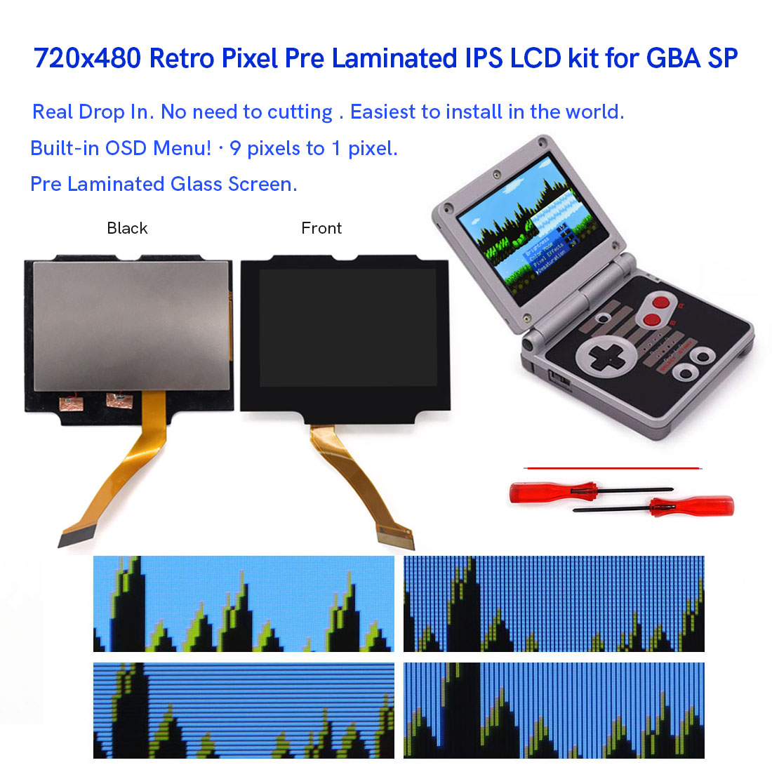 HD 3.0 inch For GBA SP V5  Lam - Lcd Screen Arcade review and price