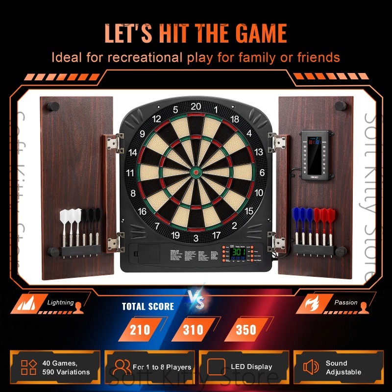 Dartboard and Cabinet Set Hide - Electronic Dartboard Cabinet review and price