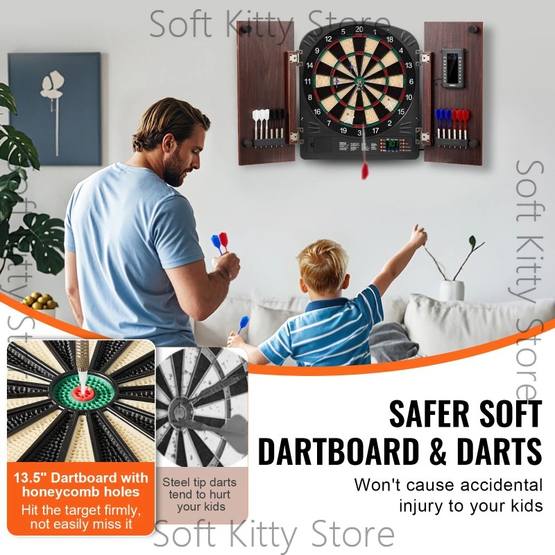Dartboard and Cabinet Set Hide - Electronic Dartboard Cabinet review and price