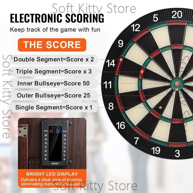 Dartboard and Cabinet Set Hide - Electronic Dartboard Cabinet review and price
