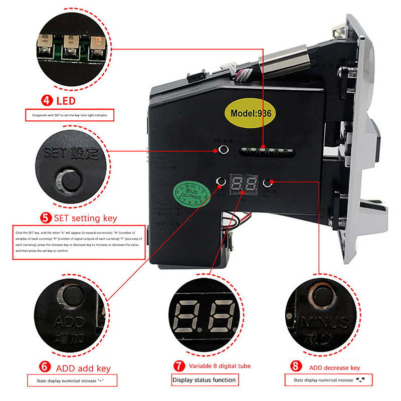 616 Electronic Multi Coin Acce - Arcade Game Vending Machine review and price