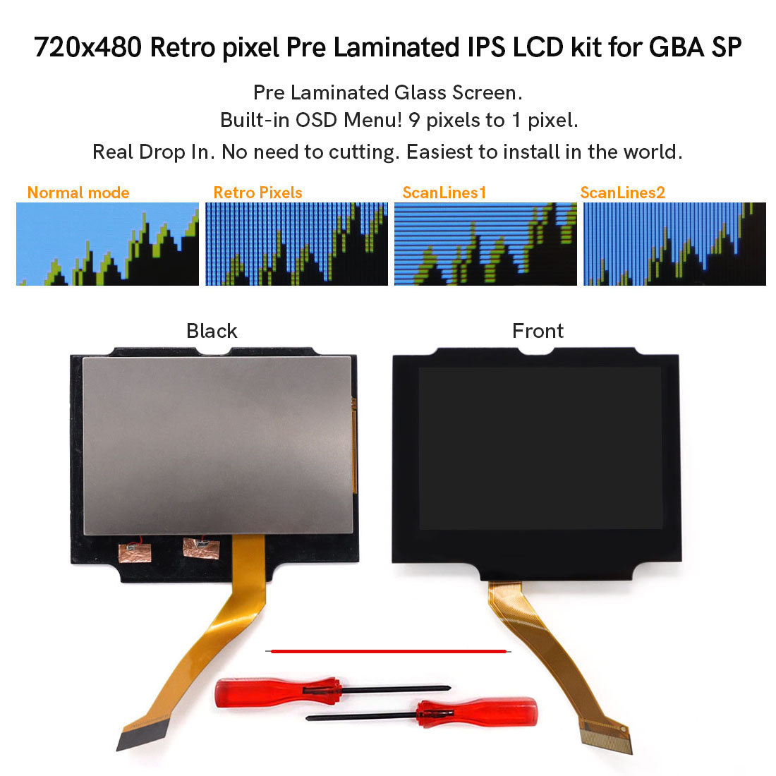 For  GBA SP V5  720x480 Retro  - Lcd Screen Arcade review and price